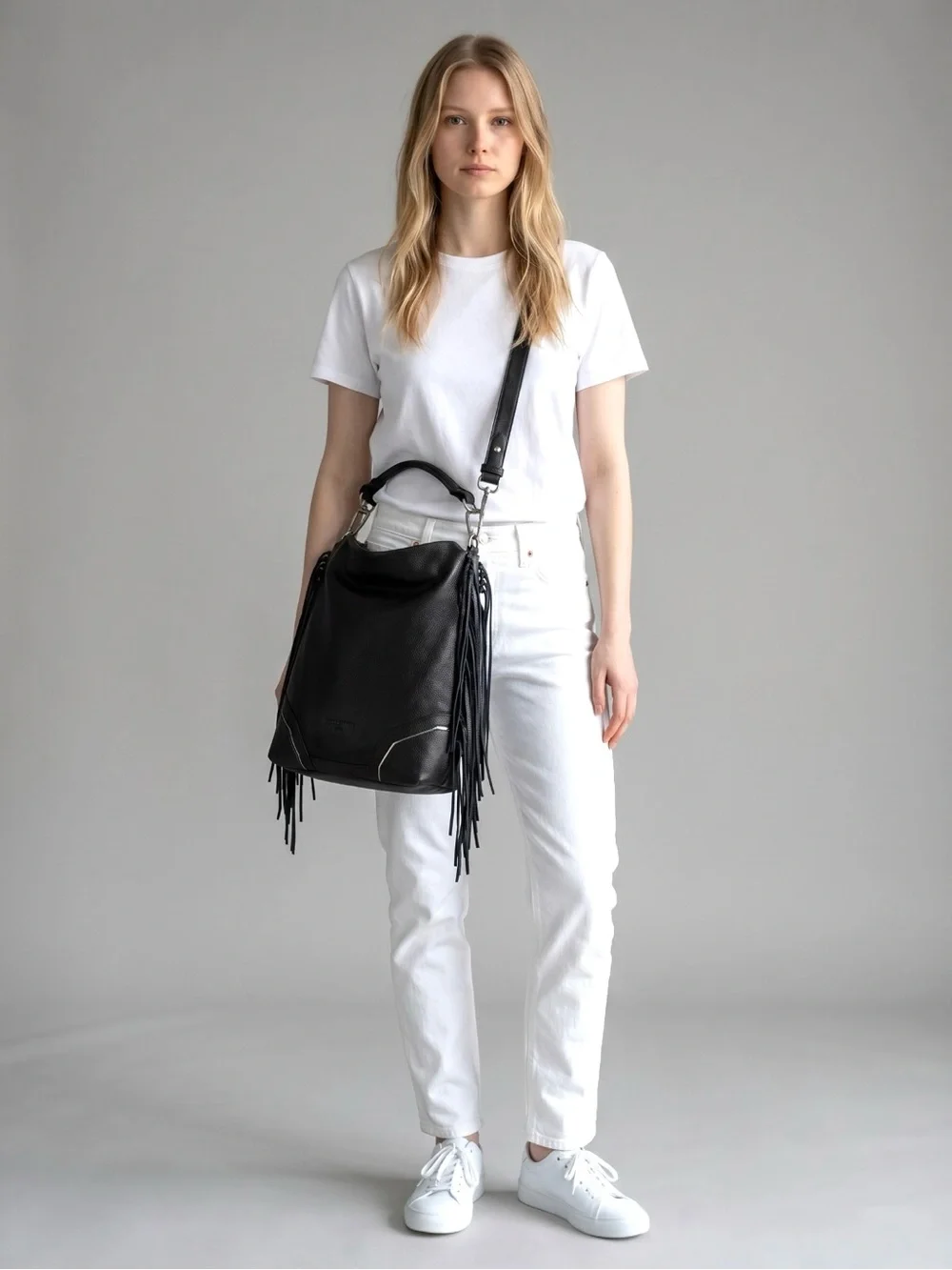 Liebeskind Berlin Fringe Leather Hobo Bag